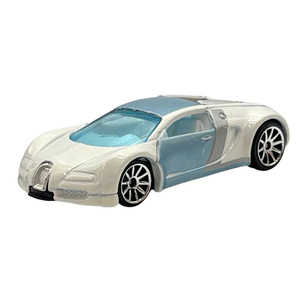 Hot Wheels Loose White and Satin Blue Bugatti Veyron Mystery Car Series 2007